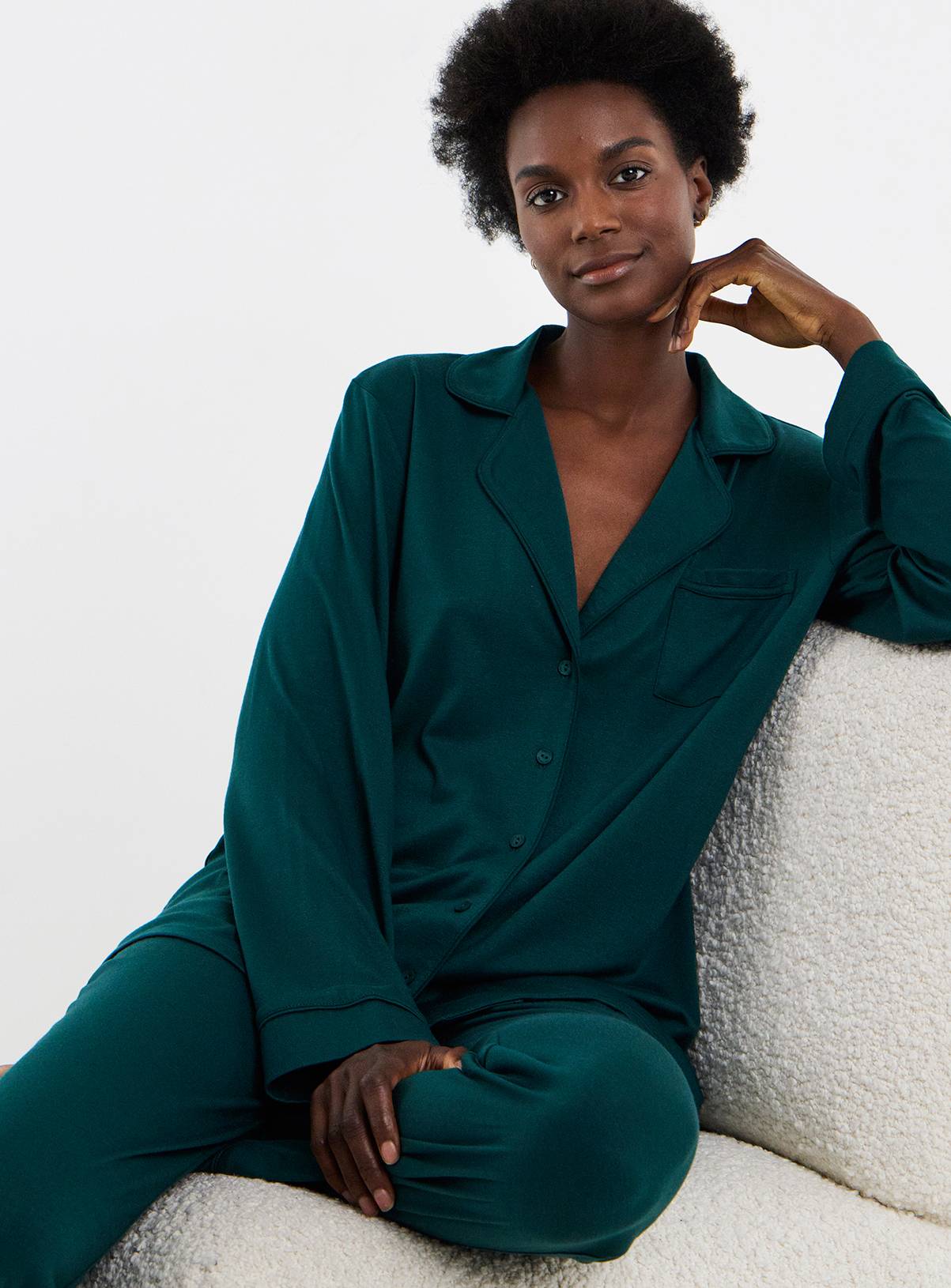 SIMPLY BE Viscose Blend Revere Pyjama Set 8-10 - Image 3